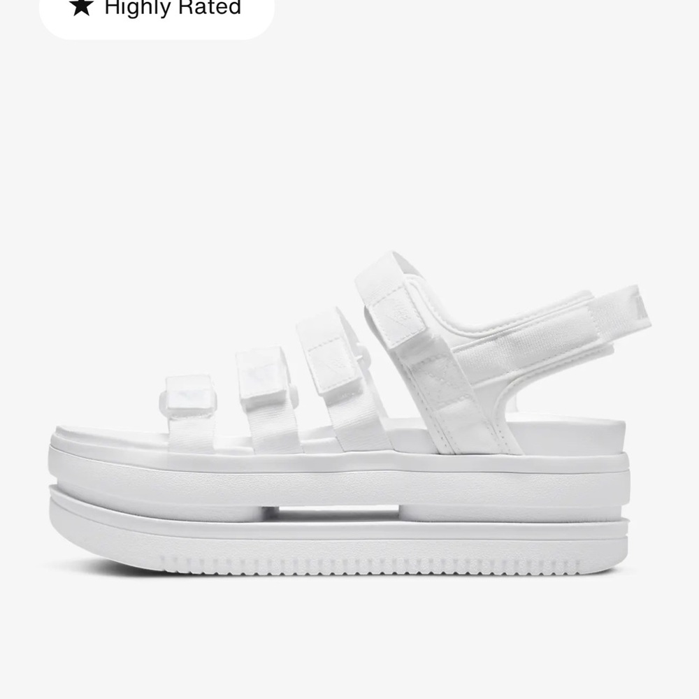 Nike white sandals gently used!